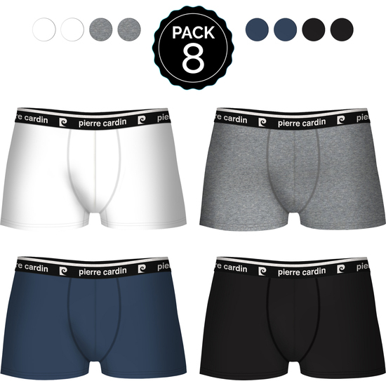 SET 8 BOXERS PIERRE CARDIN NEGRO/MARINO/BLANCO/GRIS image 0