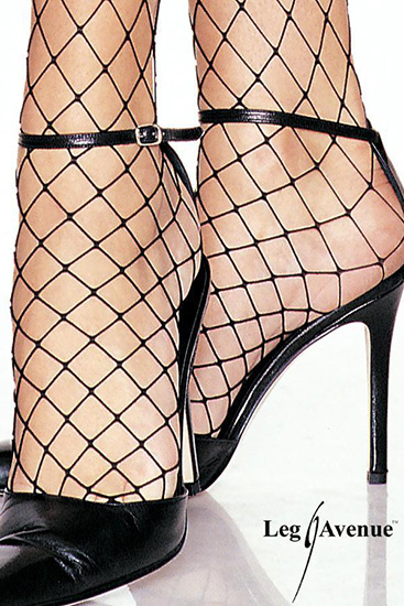 LEG AVENUE FENCE NET LACE TOP STOCKINGS WITH LACE GATERBELT image 3