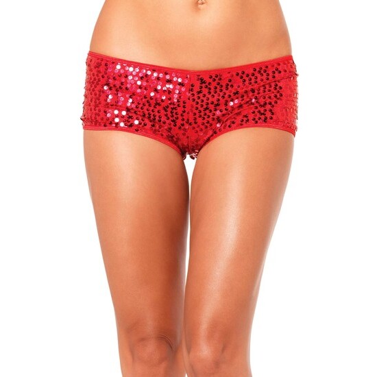 LEG AVENUE SEQUIN SHORTS RED image 0