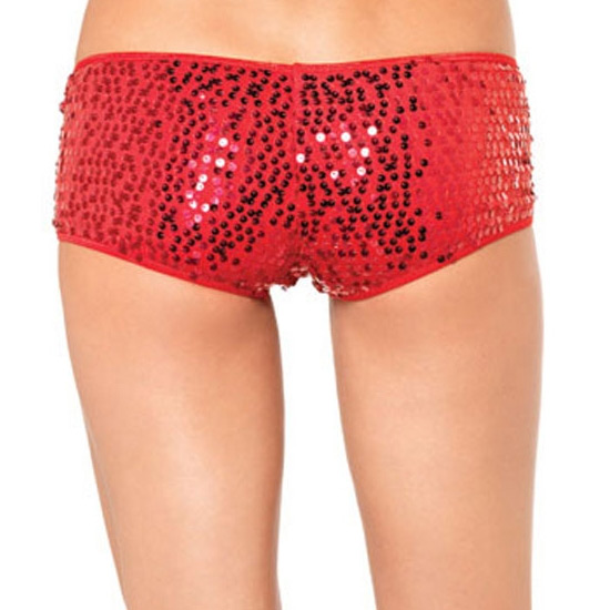 LEG AVENUE SEQUIN SHORTS RED image 1