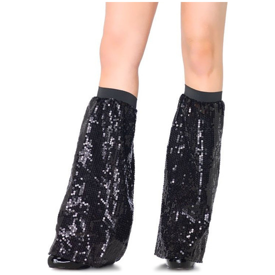 LEG AVENUE SEQUIN LEG WARMERS BLACK image 0