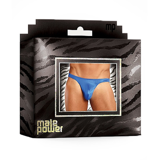 MALE POWER SATIN BONG THONG ROYAL BLUE image 2