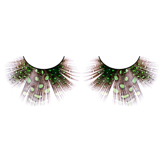 BACI BLACK-GREEN FEATHER EYELASHES image 1