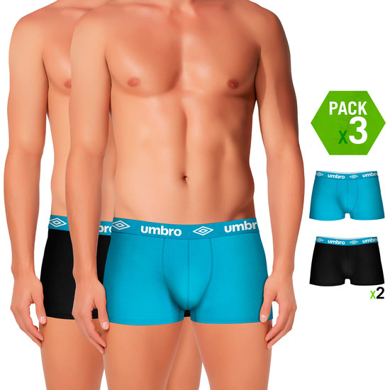 SET 12 BOXERS UMBRO NEGRO Y TURQUESA image 0