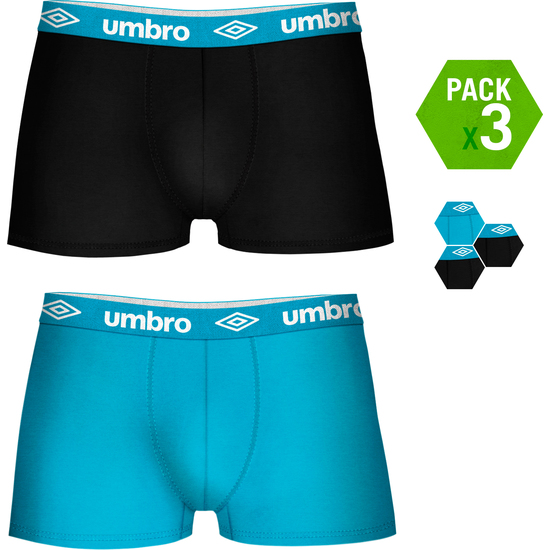 SET 12 BOXERS UMBRO NEGRO Y TURQUESA image 1