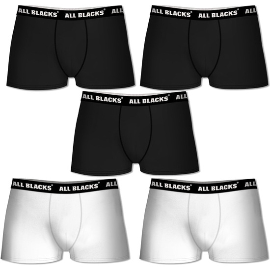 SET DE 5 BOXERS ALL BLACKS 3 NEGRO/ 2 BLANCO 100% ALGODÓN  image 0