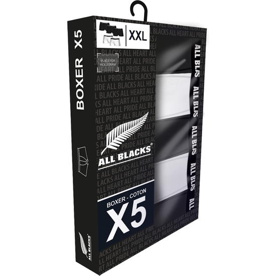 SET DE 5 BOXERS ALL BLACKS 3 NEGRO/ 2 BLANCO 100% ALGODÓN  image 1