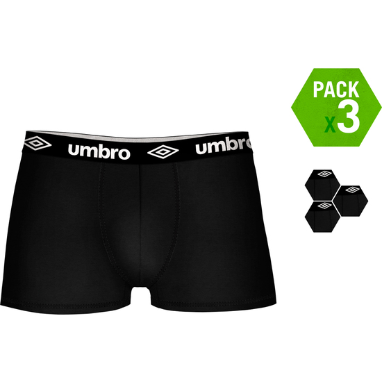 SET DE 3 BOXERS UMBRO 100% ALGODÓN COLOR NEGRO image 1