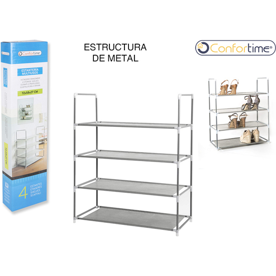 4 STORAGE SHELVES 72X58X27CM CONFORTIME image 0