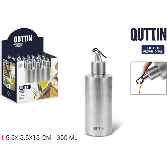 350ML INOX OIL DISPENSER W/STOPPER QUTTIN image 0