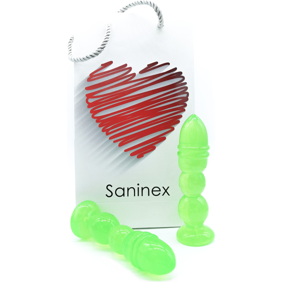 SANINEX DELIGHT - GREEN TRANSPARENT PLUG & DILDO image 0