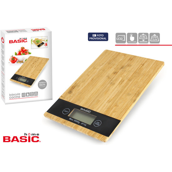 BÁSCULA COCINA DIGITAL BASIC HOME BAMBÚ  image 0