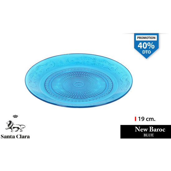 PLATO LLANO 19CM PLÁSTICO BLUE NEW BAROC image 0