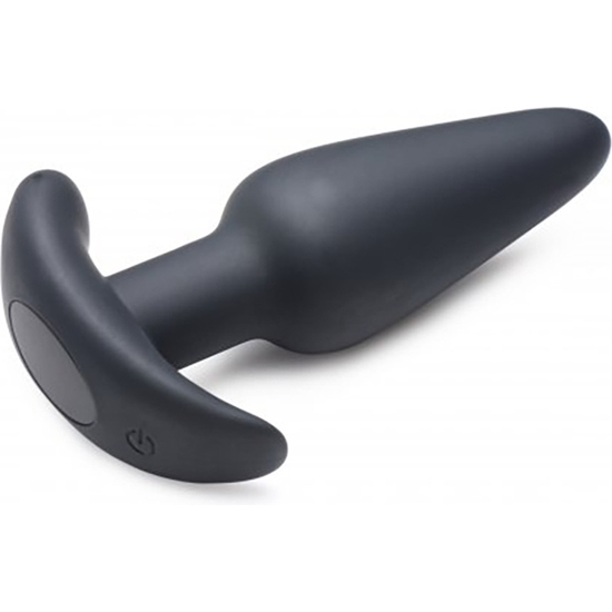21X VIBRATING SILICONE BUTT PLUG WITH REMOTE CONTROL - BLACK image 3