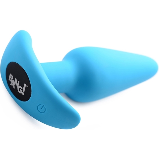 21X VIBRATING SILICONE BUTT PLUG WITH REMOTE CONTROL - BLUE image 2