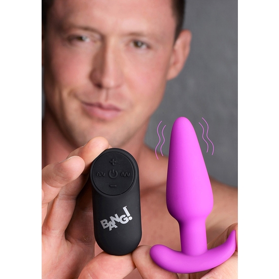 21X VIBRATING SILICONE BUTT PLUG WITH REMOTE CONTROL - PURPLE image 6