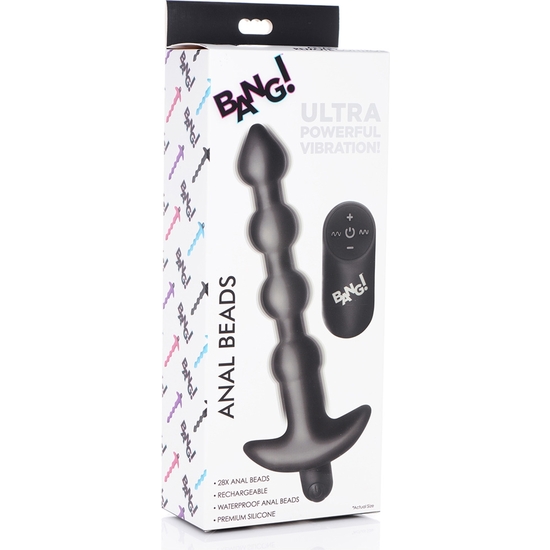 VIBRATING SILICONE ANAL BEADS & REMOTE CONTROL - BLACK image 1