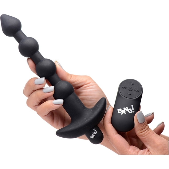 VIBRATING SILICONE ANAL BEADS & REMOTE CONTROL - BLACK image 2