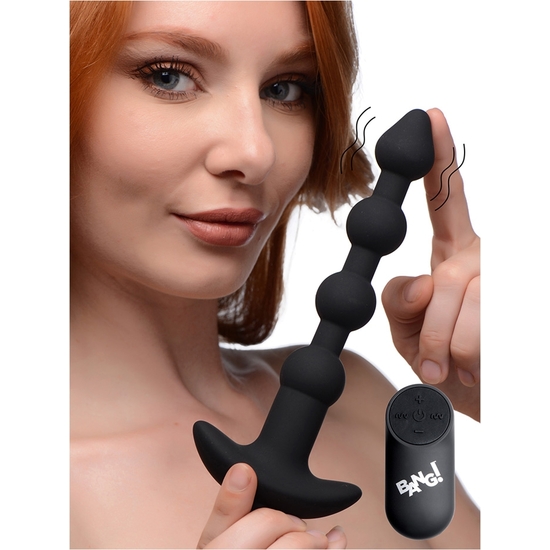 VIBRATING SILICONE ANAL BEADS & REMOTE CONTROL - BLACK image 5