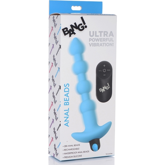 VIBRATING SILICONE ANAL BEADS & REMOTE CONTROL - BLUE image 1