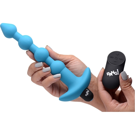 VIBRATING SILICONE ANAL BEADS & REMOTE CONTROL - BLUE image 2