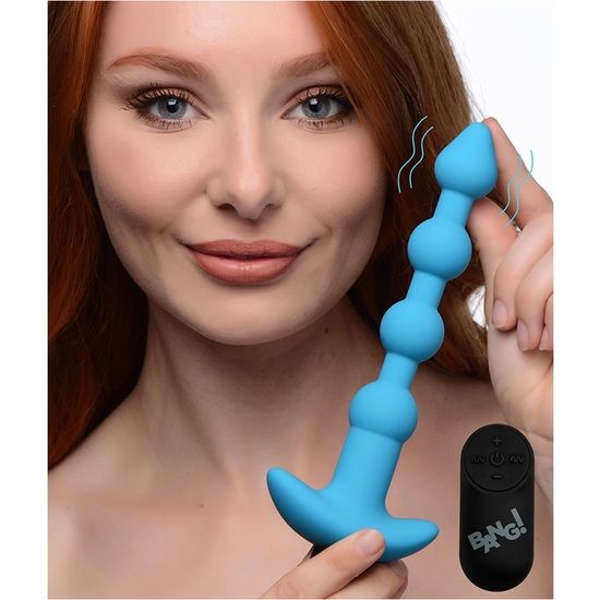 VIBRATING SILICONE ANAL BEADS & REMOTE CONTROL - BLUE image 6