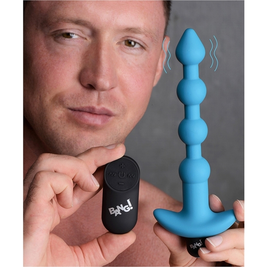 VIBRATING SILICONE ANAL BEADS & REMOTE CONTROL - BLUE image 7