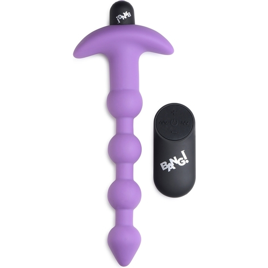 VIBRATING SILICONE ANAL BEADS & REMOTE CONTROL - PURPLE image 0