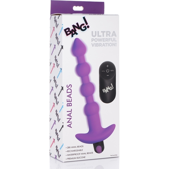 VIBRATING SILICONE ANAL BEADS & REMOTE CONTROL - PURPLE image 1