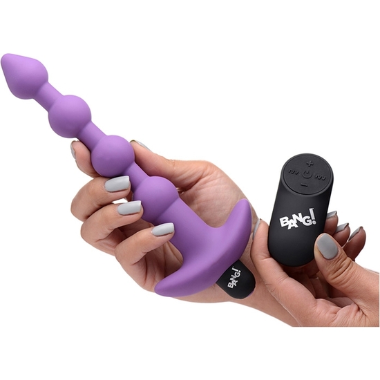 VIBRATING SILICONE ANAL BEADS & REMOTE CONTROL - PURPLE image 2
