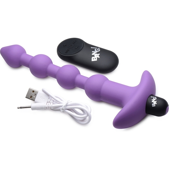 VIBRATING SILICONE ANAL BEADS & REMOTE CONTROL - PURPLE image 4