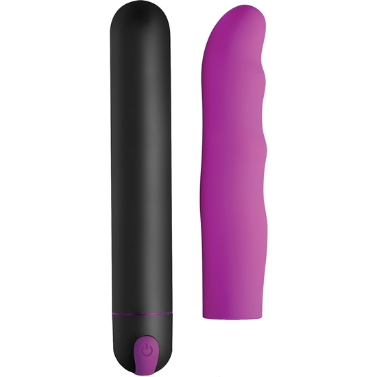 XL BULLET AND WAVY SILICONE SLEEVE - PURPLE image 0