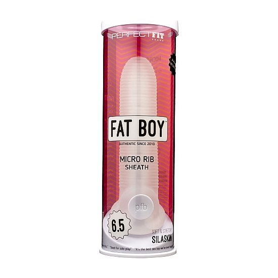 FAT BOY MICRO RIBBED SHEATH 6,5 INCH - CLEAR image 1