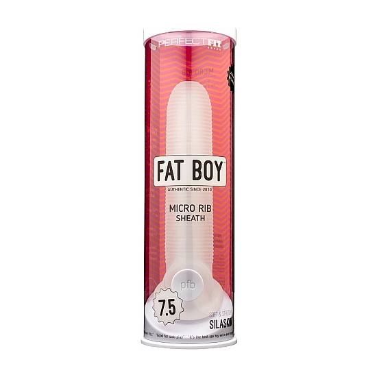 FAT BOY MICRO RIBBED SHEATH 7,5 INCH - CLEAR image 1