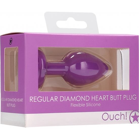 DIAMOND HEART BUTT PLUG - REGULAR - PURPLE image 1