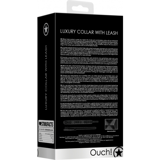 LUXURY COLLAR WITH LEASH BLACK image 3