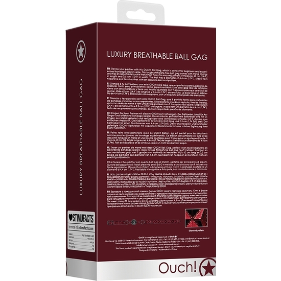 BREATHABLE LUXURY BALL GAG - BURGUNDY image 3