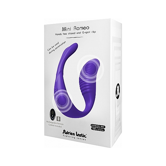 MINI ROMEO HANDS FREE VIBRATOR WITH REMOTE - PURPLE image 1