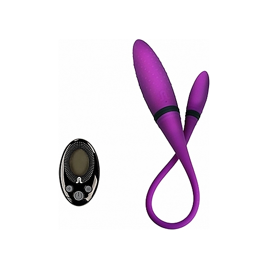 DOUBLE ENDED VIBRATOR 2 WITH REMOTE - PURPLE image 0