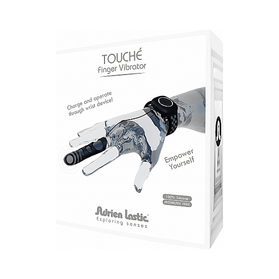 TOUCHÉ VIBRATING FINGER SLEEVE - L - BLACK image 1