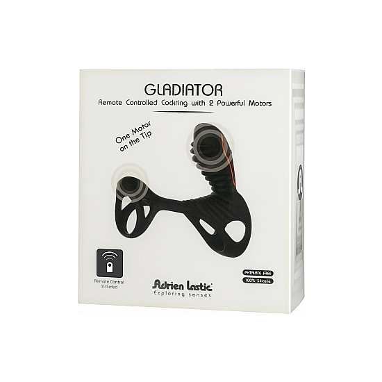 GLADIATOR COCK RING WITH REMOTE - BLACK image 1