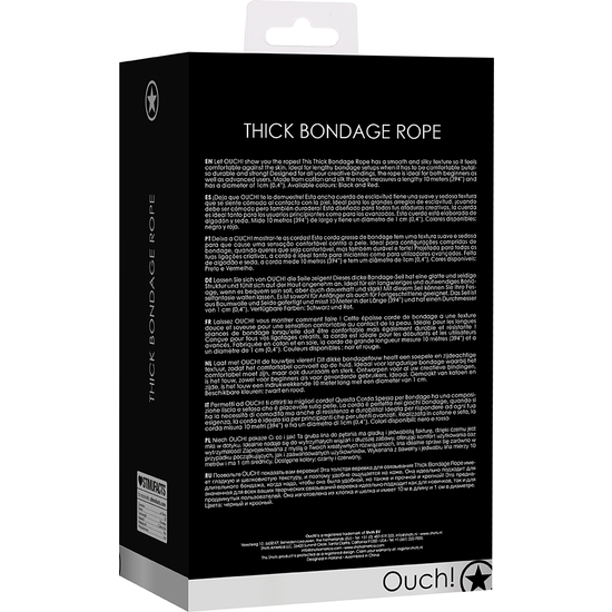 THICK BONDAGE ROPE - 10 METER - BLACK image 3