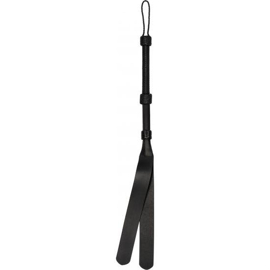 HEAVY DUTY DOUBLE TAILED WHIP FLOGGER BLACK image 1