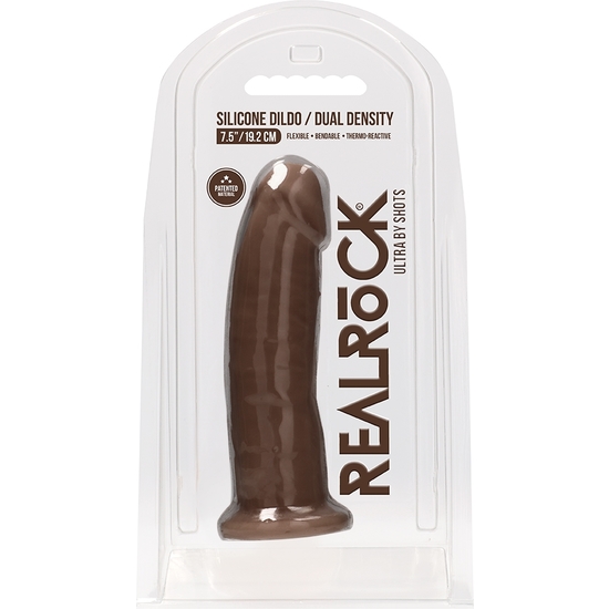 SILICONE DILDO WITHOUT BALLS - 19,2CM - BROWN image 1