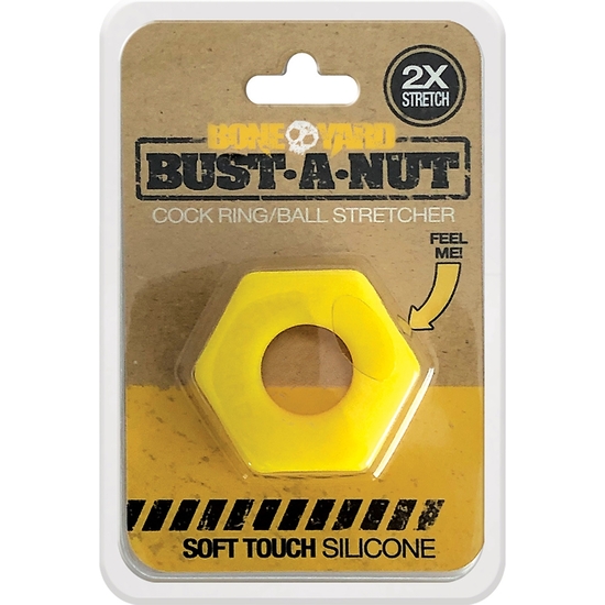 BUST A NUT COCK RING - YELLOW image 1