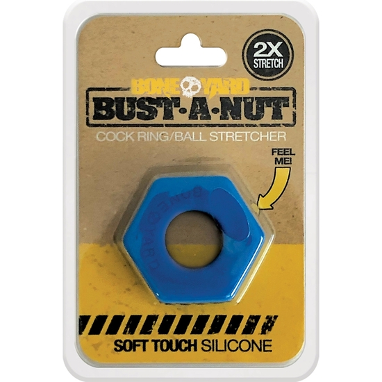 BUST A NUT COCK RING - BLUE image 1