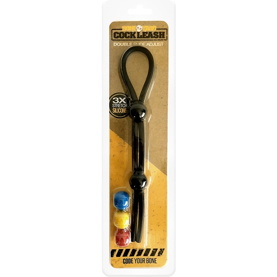 COCK LEASH - DOUBLE - BLACK image 1