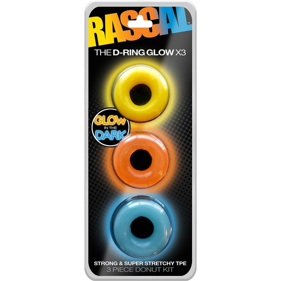 THE D RING GLOW - X3 - GLOW IN THE DARK image 1