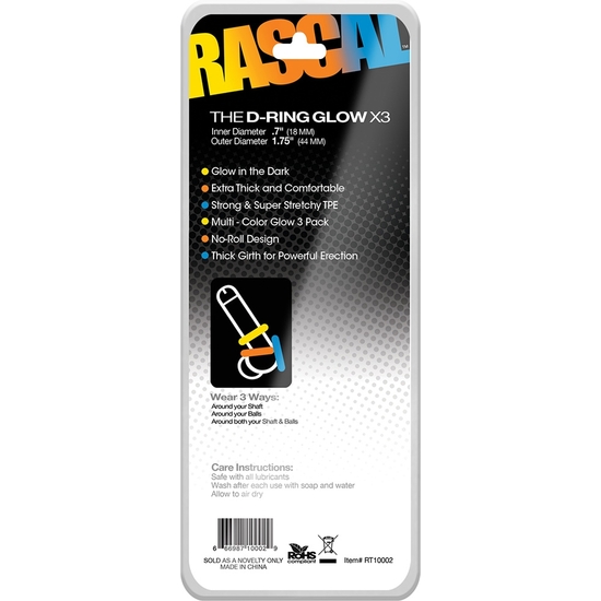 THE D RING GLOW - X3 - GLOW IN THE DARK image 2