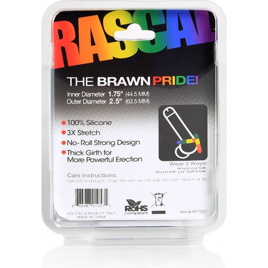 THE BRAWN PRIDE COCKRING - RAINBOW image 2